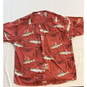 North River Outfitters Shirt Mens Large‎ Fish Rust Short Sleeve Outdoors Logo
